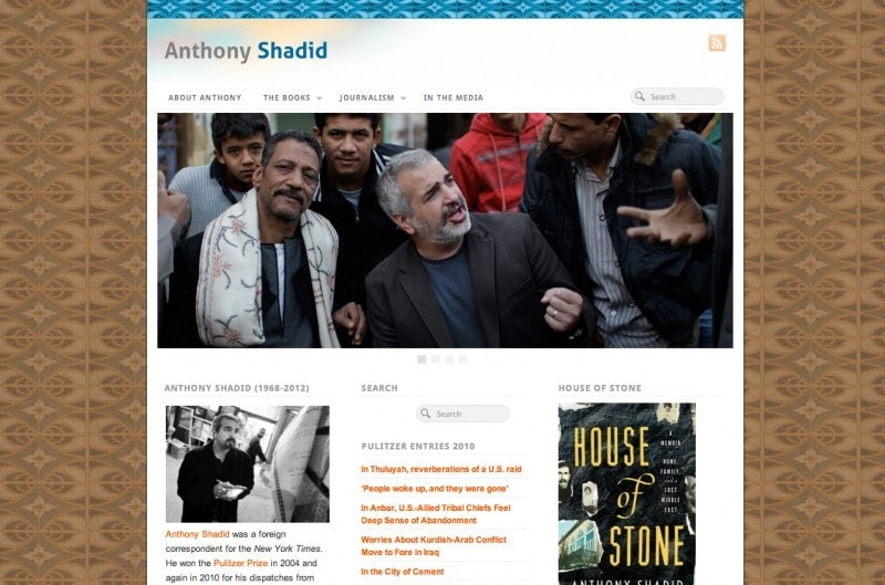 Anthony Shadid author website design