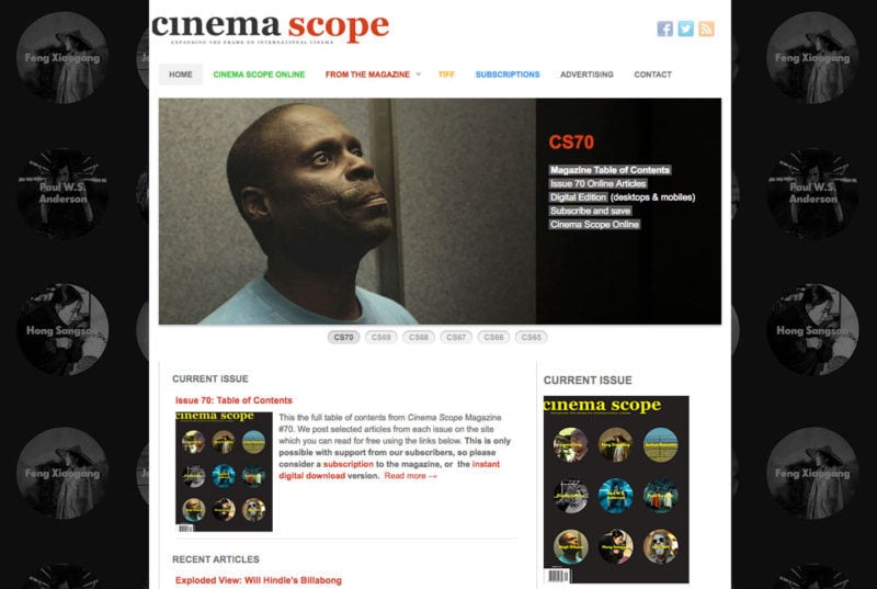 Cinema Scope Magazine online magazine design