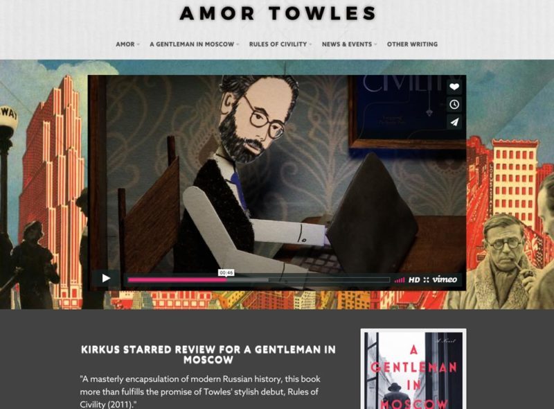 Web design for Amor Towles