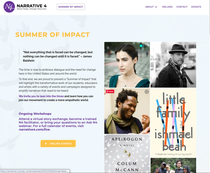 Narrative 4 Summer of Impact engagement creative by Adrian Kinloch