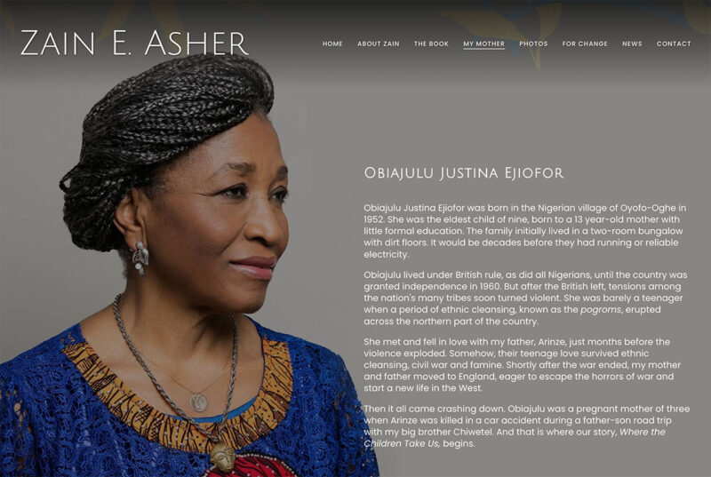 Author website design by Adrian Kinloch for Zain E. Asher, CNN