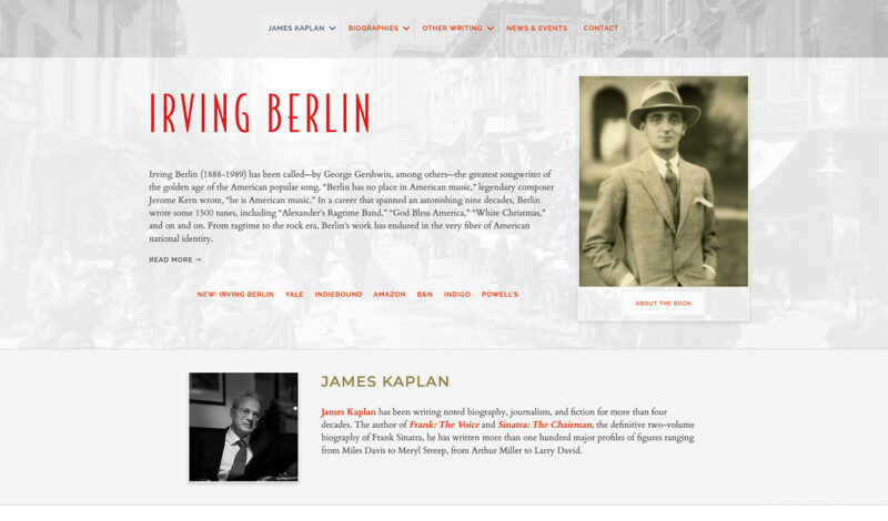 Author website design by Adrian Kinloch for James Kaplan